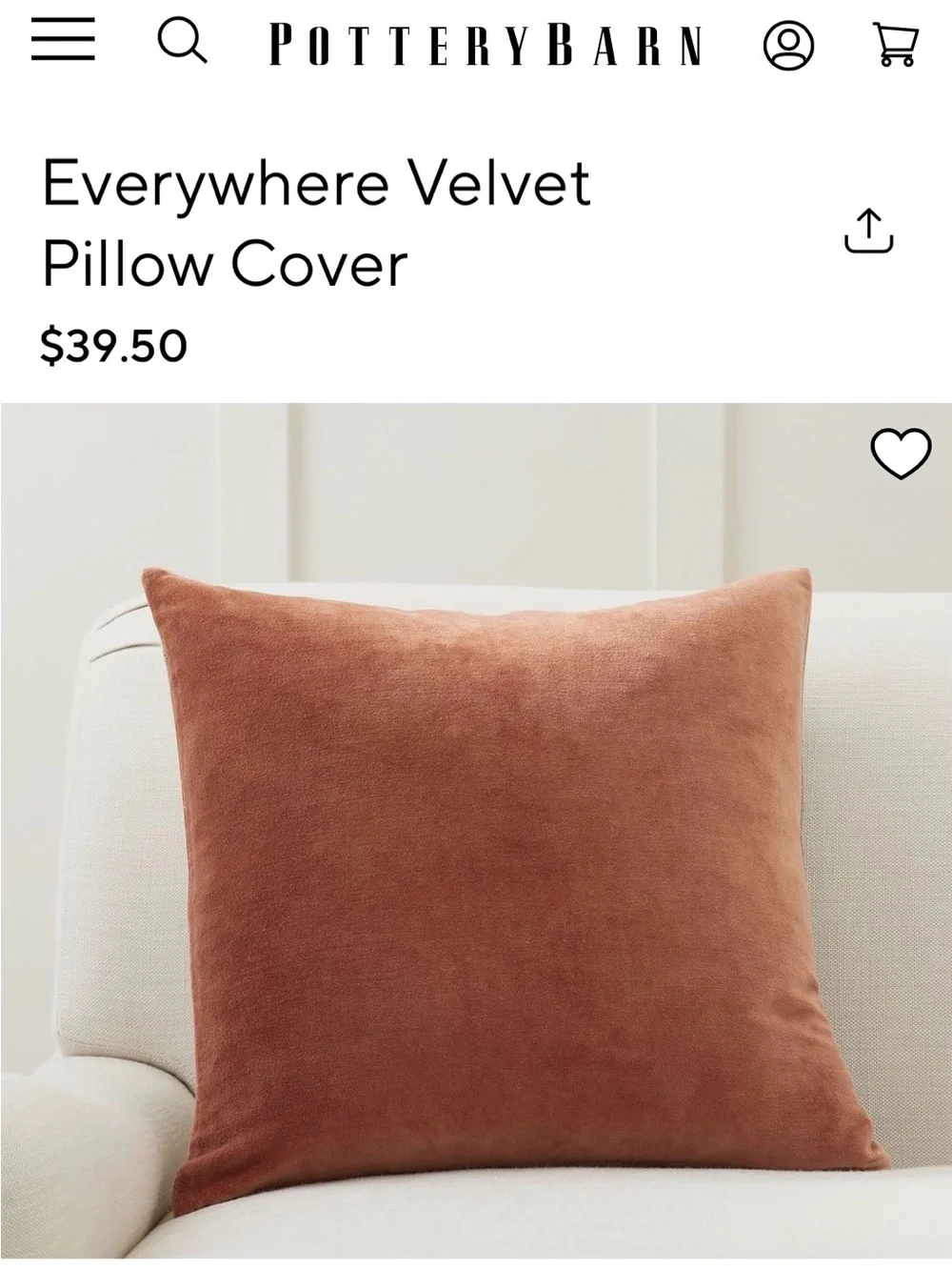 Pottery Barn Throw Pillow Covers 20”